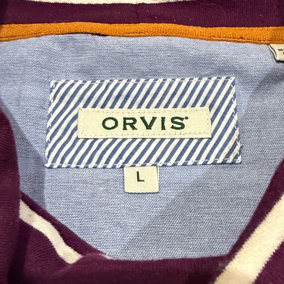 Orvis Burgundy and White Cowl Neck Striped Top - Picture 5 of 7